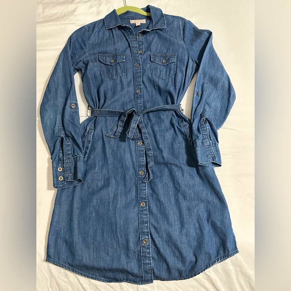 Banana Republic Blue Denim Long Sleeve Dress SIZE 0